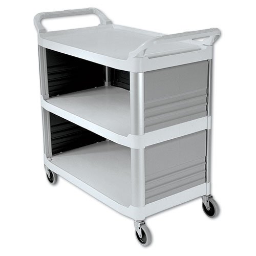 Rubbermaid® Xtra Service Cart w/4 Shelves, 300 lb. Capacity, 40-3/5L x  20W x 51H, Black