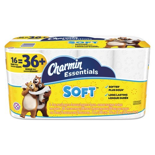 Charmin Essentials Soft Bathroom Tissue, 2-Ply, 4 x 3.92, 200/Roll, 16 ...