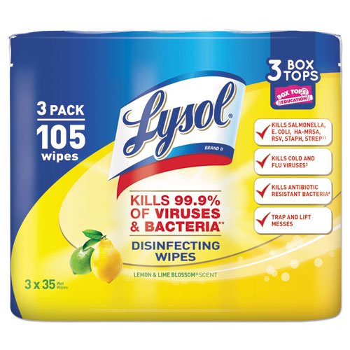 Lysol Disinfecting Wipes 7x8 White Lemon And Lime Blossom 35canister 3pk 4 Pkct · Smiths 1414