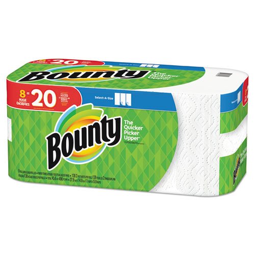 Bounty Select-a-Size Paper Towels, 2-Ply, White, 5.9 x 11, 138 Sheets ...